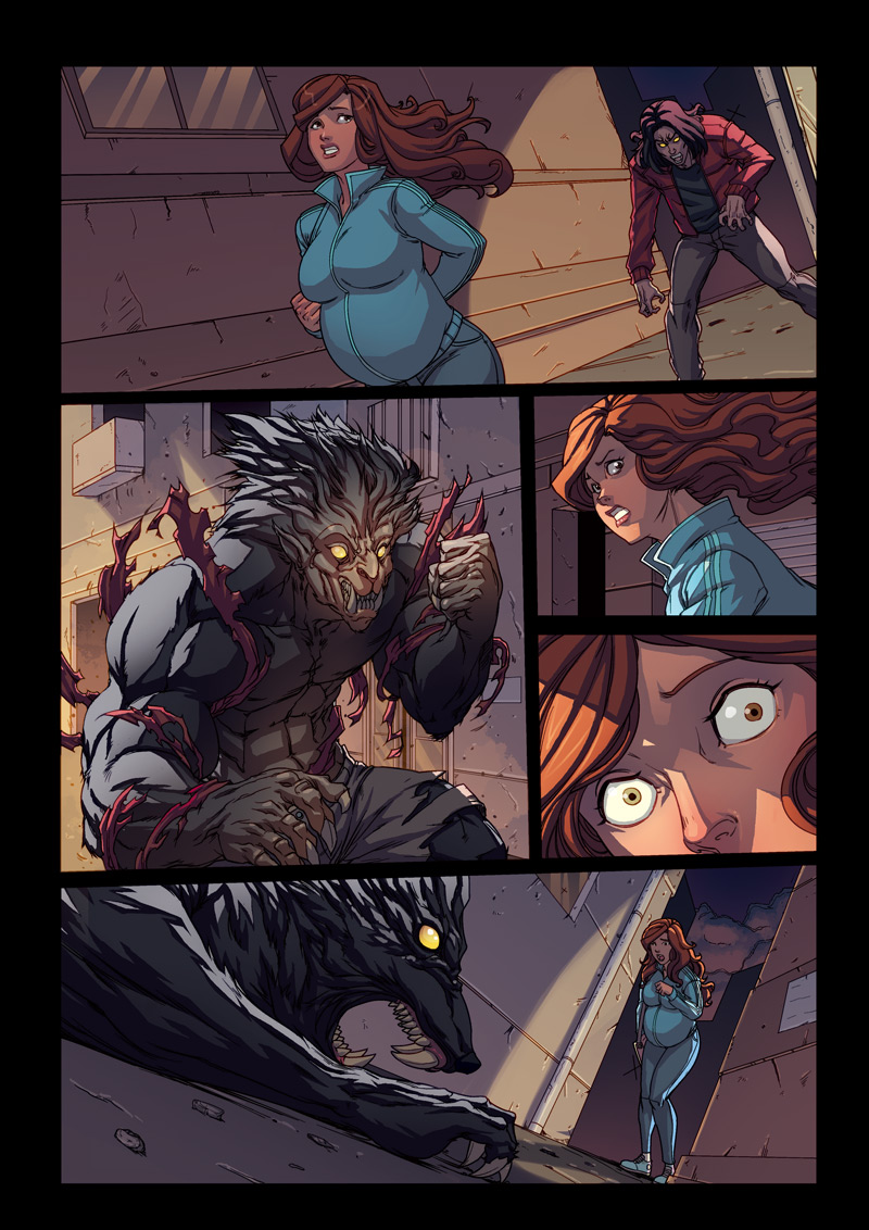 Night Wolf Comic Book Issue #1 Colored Page 23