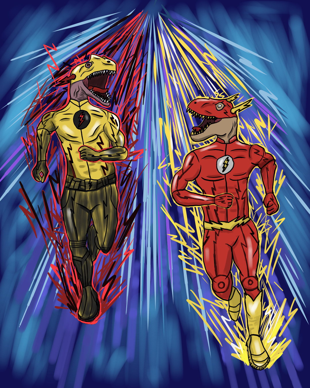 Flash Vs Reverse Flash ( dinosaur figure ) by Mufidosaur on DeviantArt