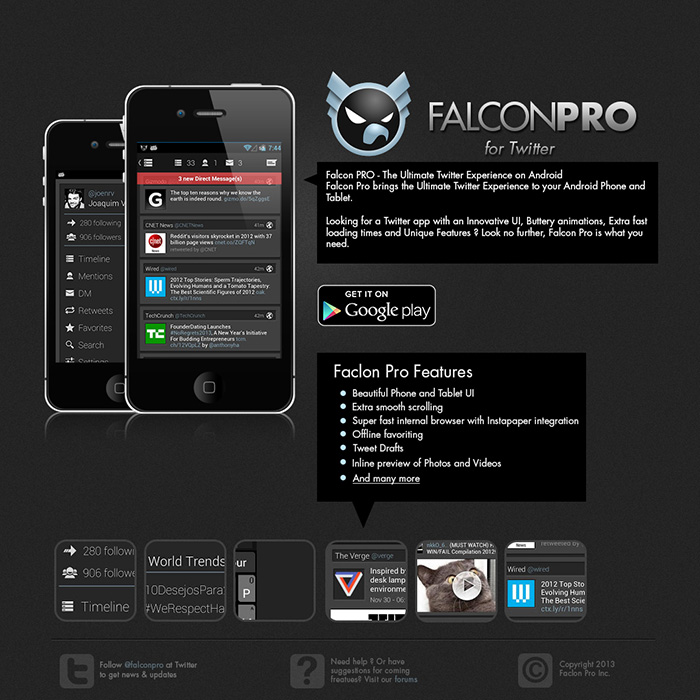 Falconpro Concept Webseite