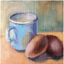 a cup and an eggs - still life, etude