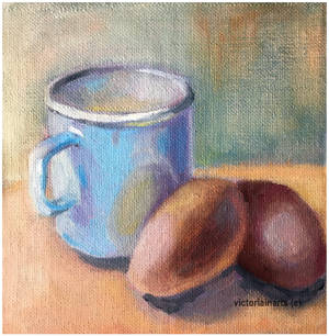 a cup and an eggs - still life, etude