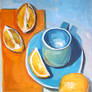 still life with lemons - gouache study