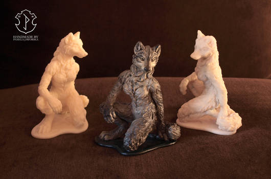 Anthro female wolf sculpture (group photo)