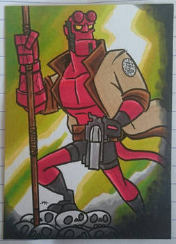 HELLBOY sketch card commission