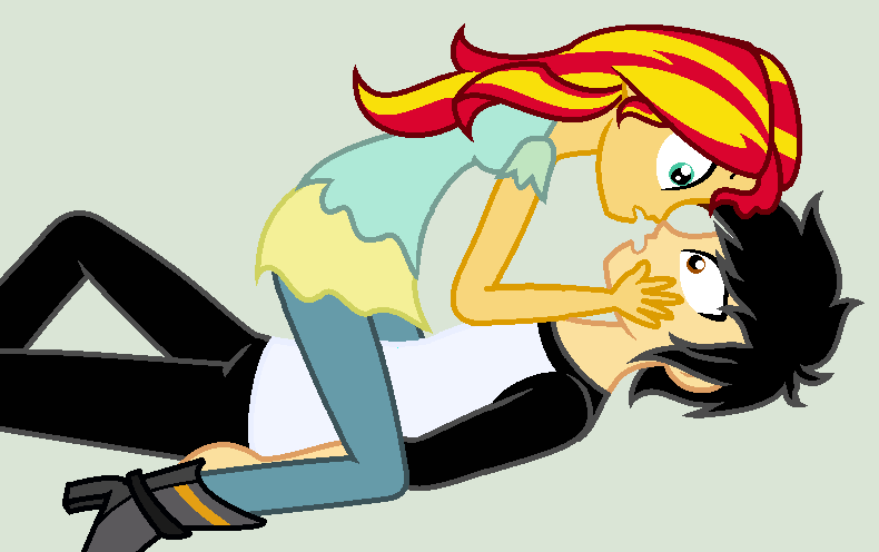 Sunset Shimmer and Tony Marshall