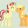 Flim and Applejack kissing