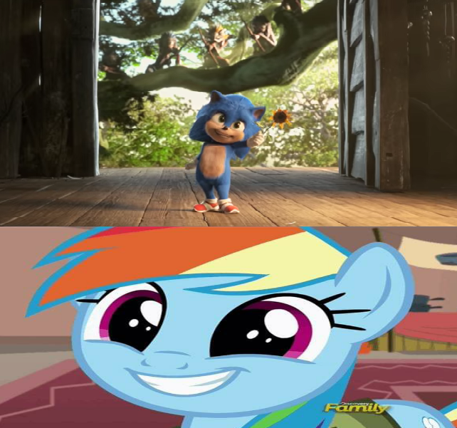 Sonic and rainbow dash have online a baby