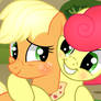 Applejack and Strawberry