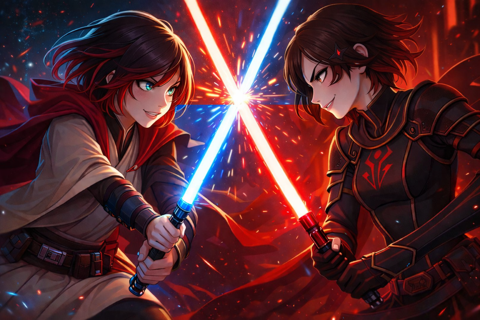 Ruby Cinder Jedi Knight Ruby Rose vs Sith Lord Cinder Fall by 3D4D on DeviantArt
