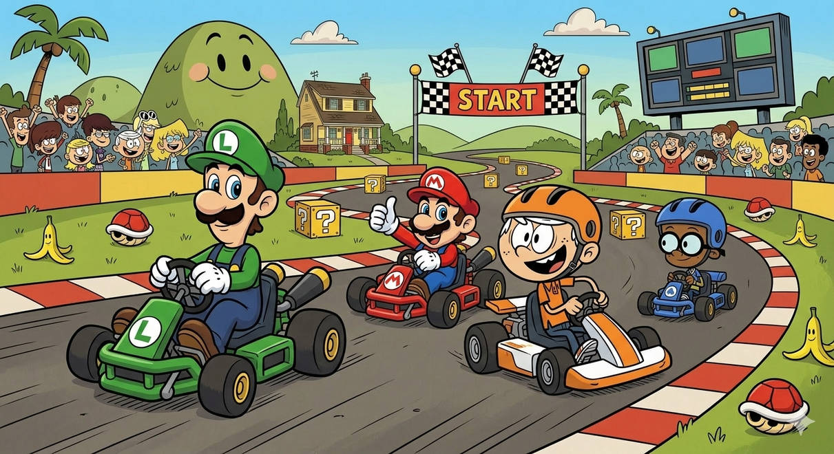 Mario Racer Guy Racing with Mario, Luigi, Lincoln and Clyde by 3D4D on DeviantArt