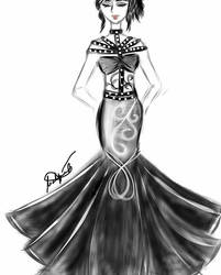 Black  White Gown