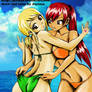 Lucy and Erza Bikini girls in color