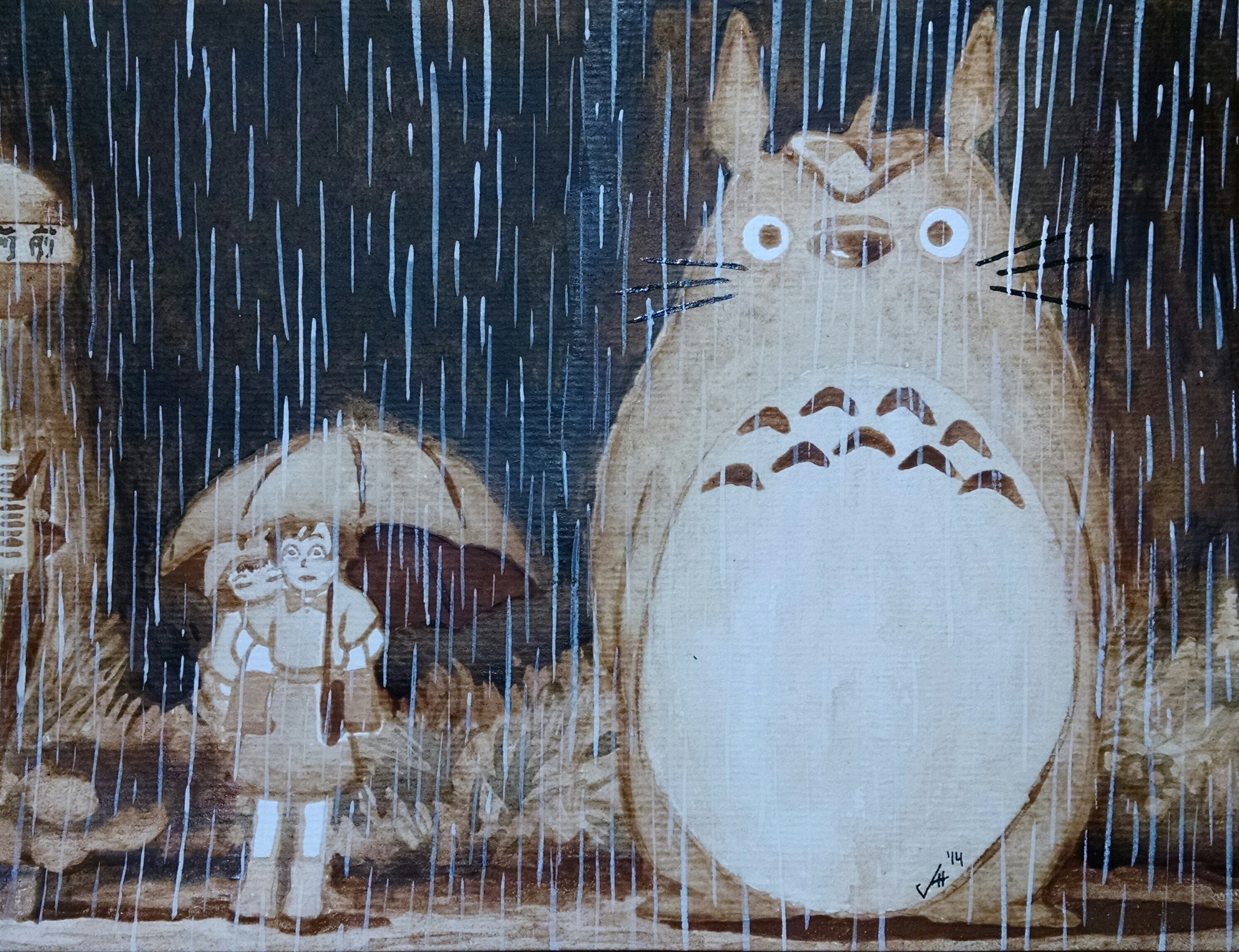 My Neighbor Totoro Coffee Painting