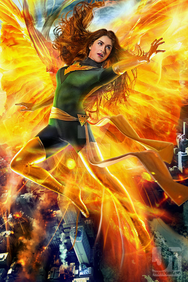 Green Phoenix in the Sky by jaytablante on DeviantArt