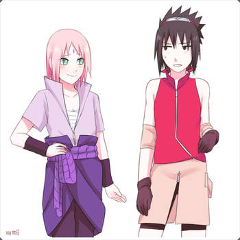 Sasusaku's outfit swapping