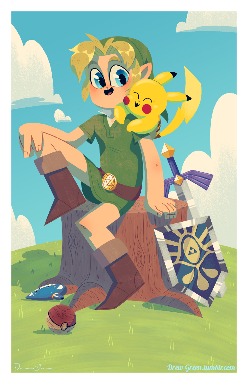 Link and Pikachu - Commission