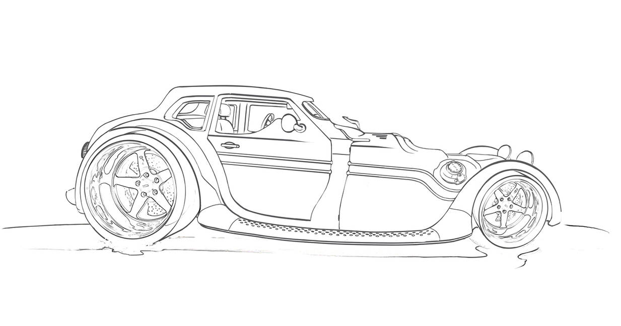 Hot Rod|Line Art by N-Deed