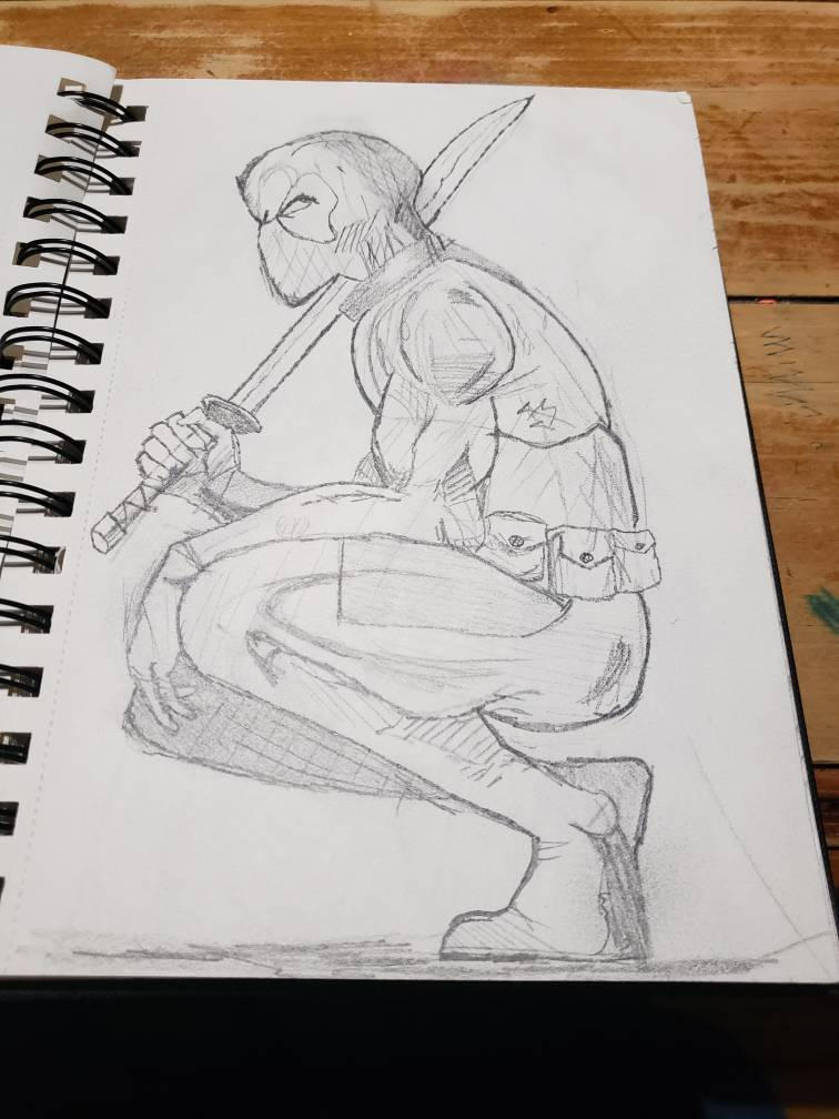 Deadpool (graphite) by IneptSketches on DeviantArt