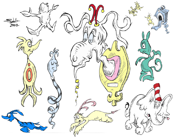 dr seuss character drawings