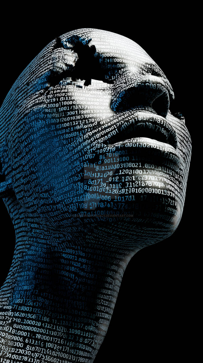Code Portrait To Picture Binary Code Human Projection - Data Portrait Synth by FrameworkVisuals ...