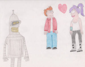 Bender, Fry, and Leela