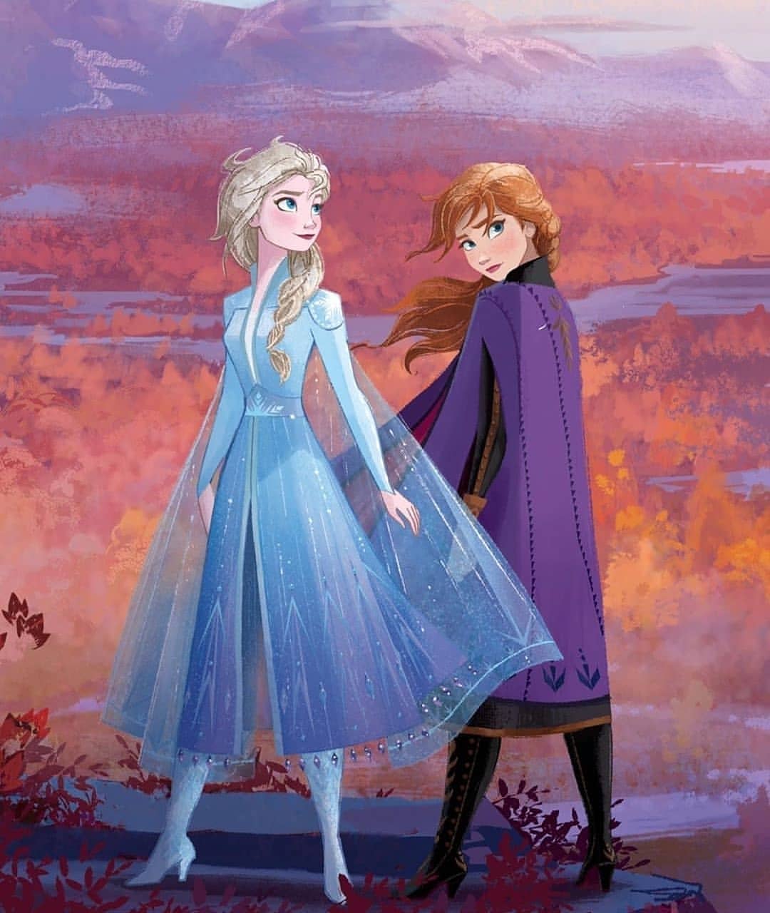 Elsa Behind Anna And Elsa Frozen 2 Art by PrincessAmulet16 on DeviantArt