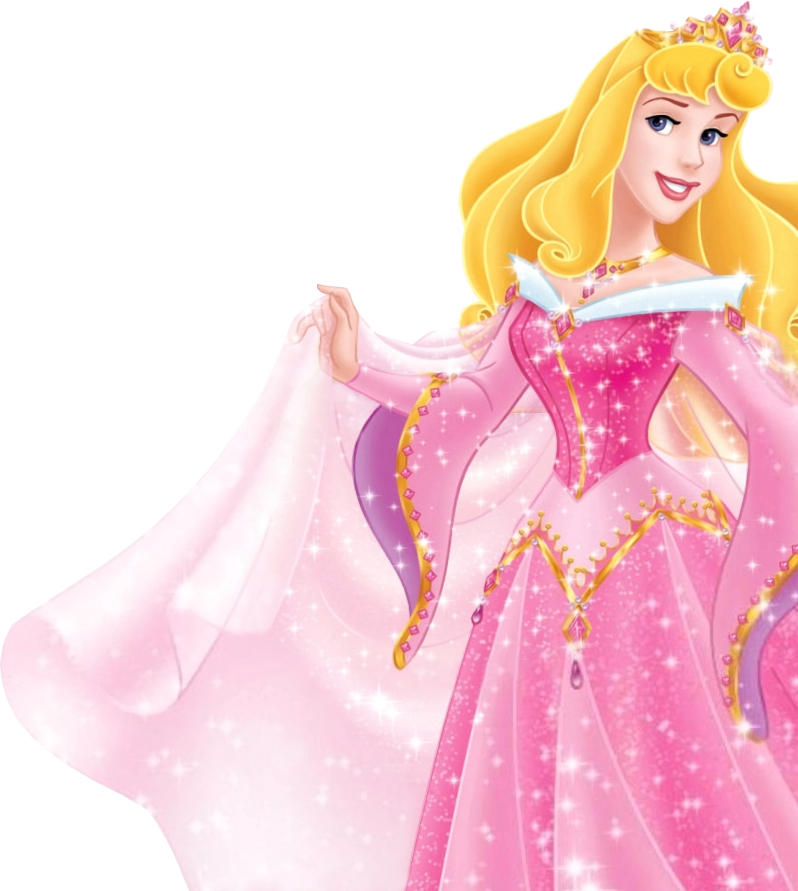 disney princess names pink dress Beautiful princess in pink dress on white background