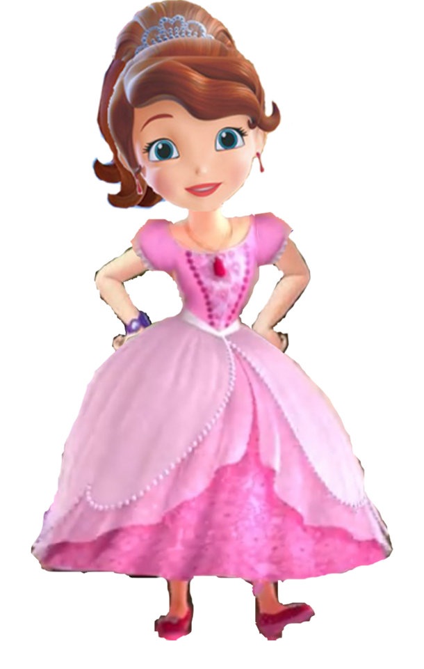 sofia the first in a pink dress Disney Sofia the First Pink Swan Dress & Amber PVC Figure / Cake Topper