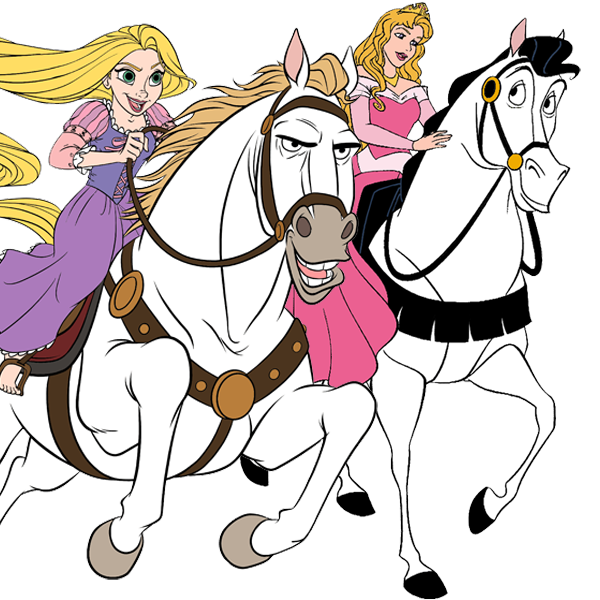 Rapunzel ride online on horse