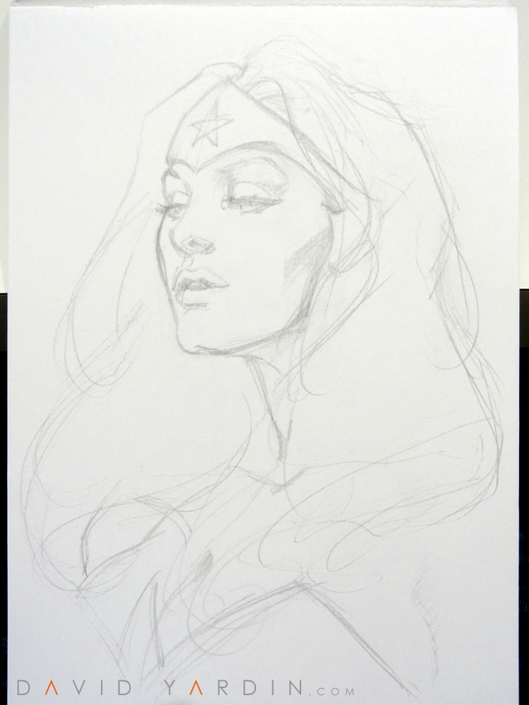 Wonder Woman Watercolour Step 1