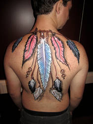 Feather Back Piece with beads