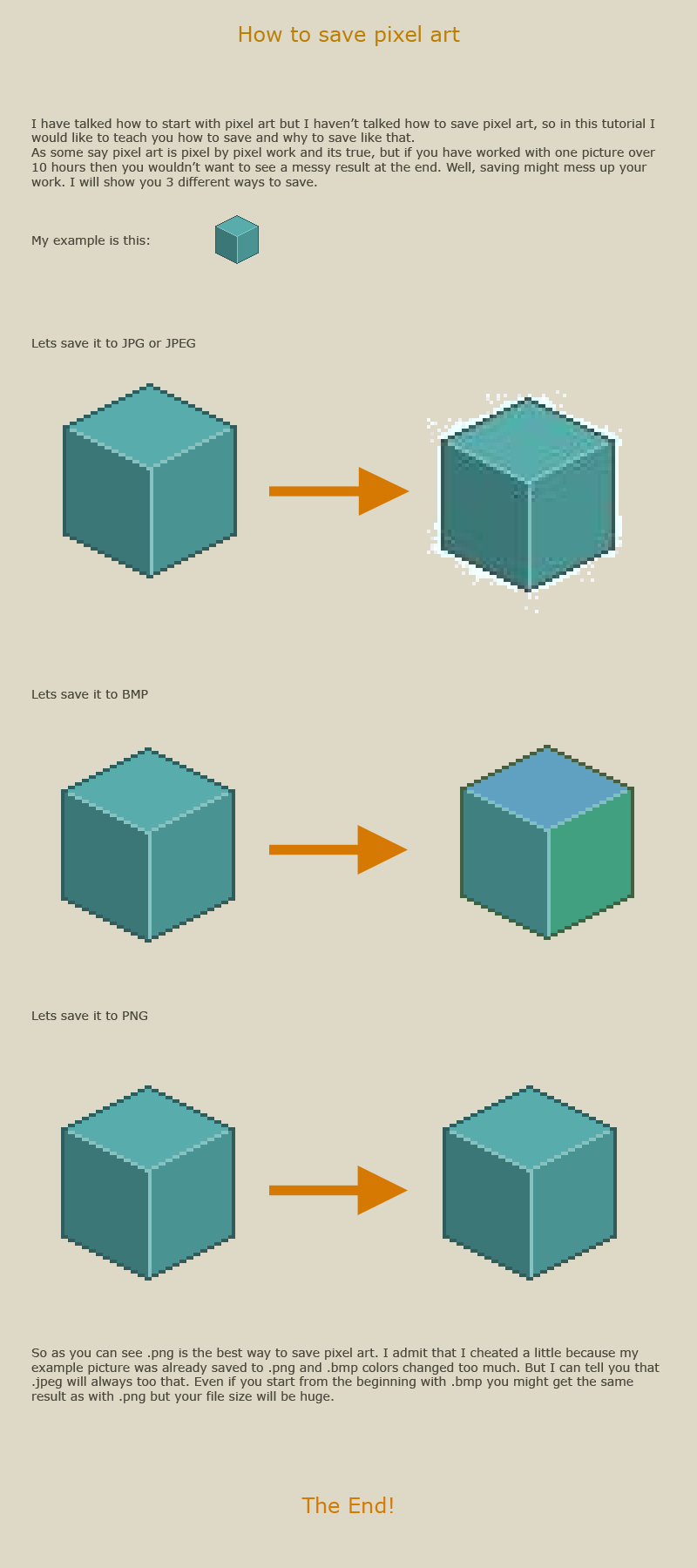 How to save pixel art