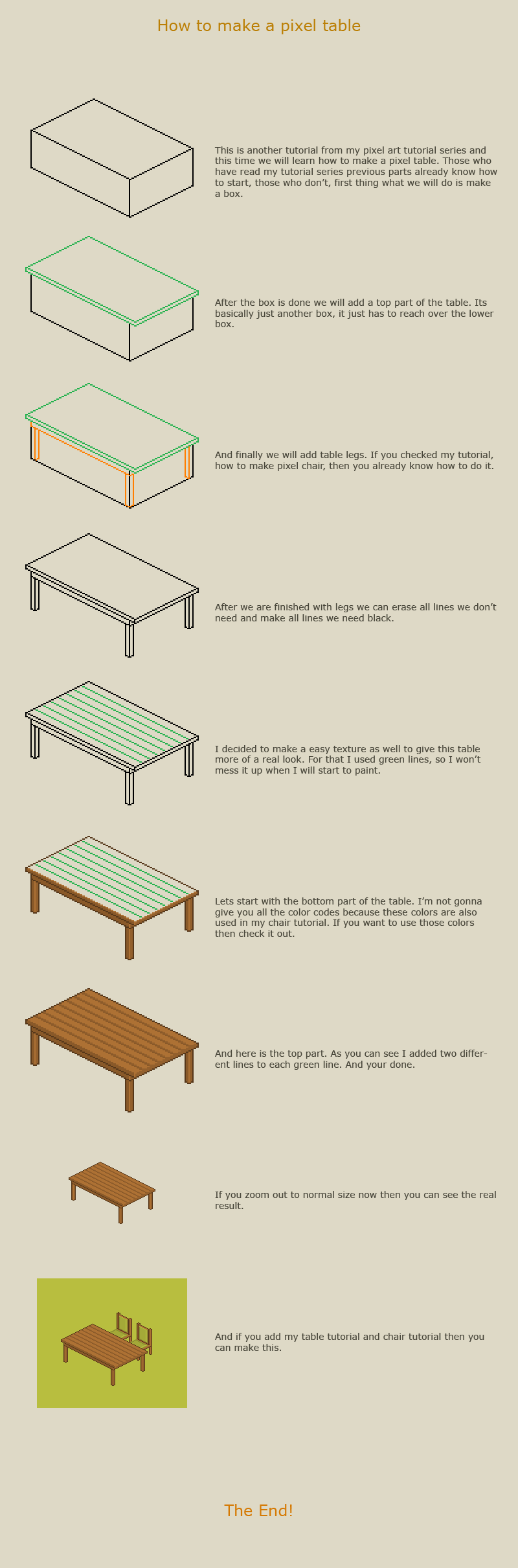 How to make a pixel table