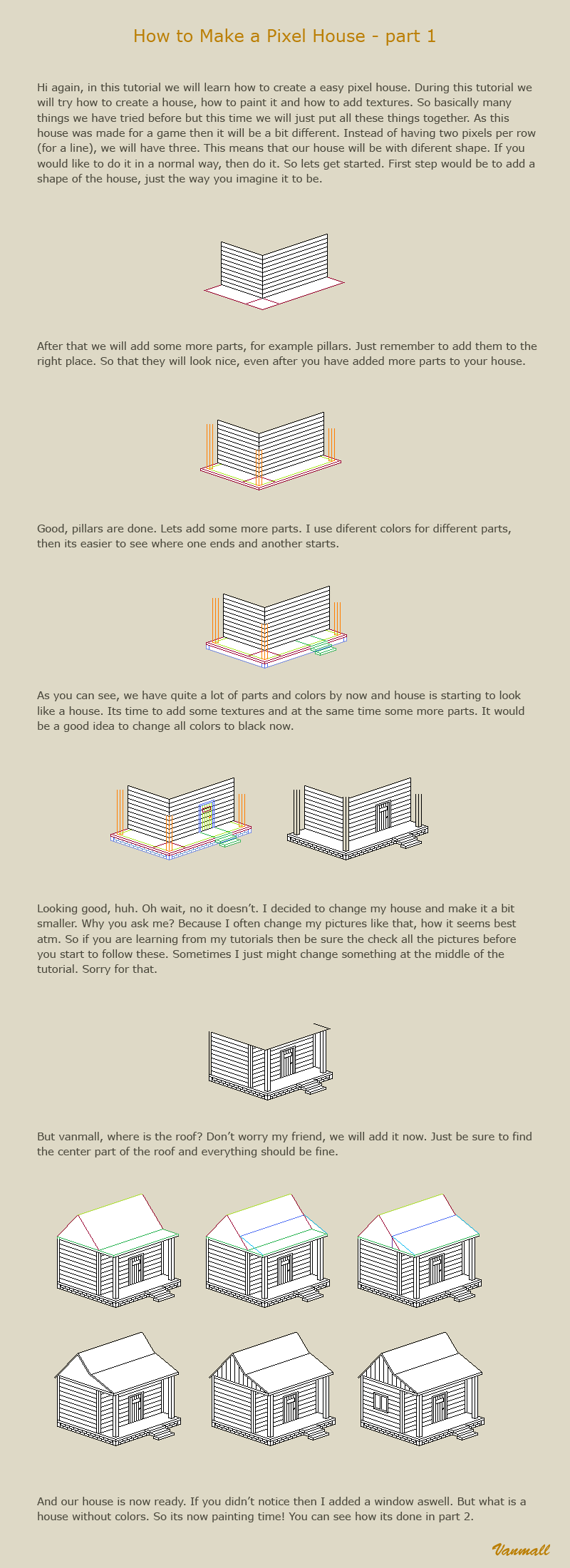 How to make a pixel house 1 by vanmall