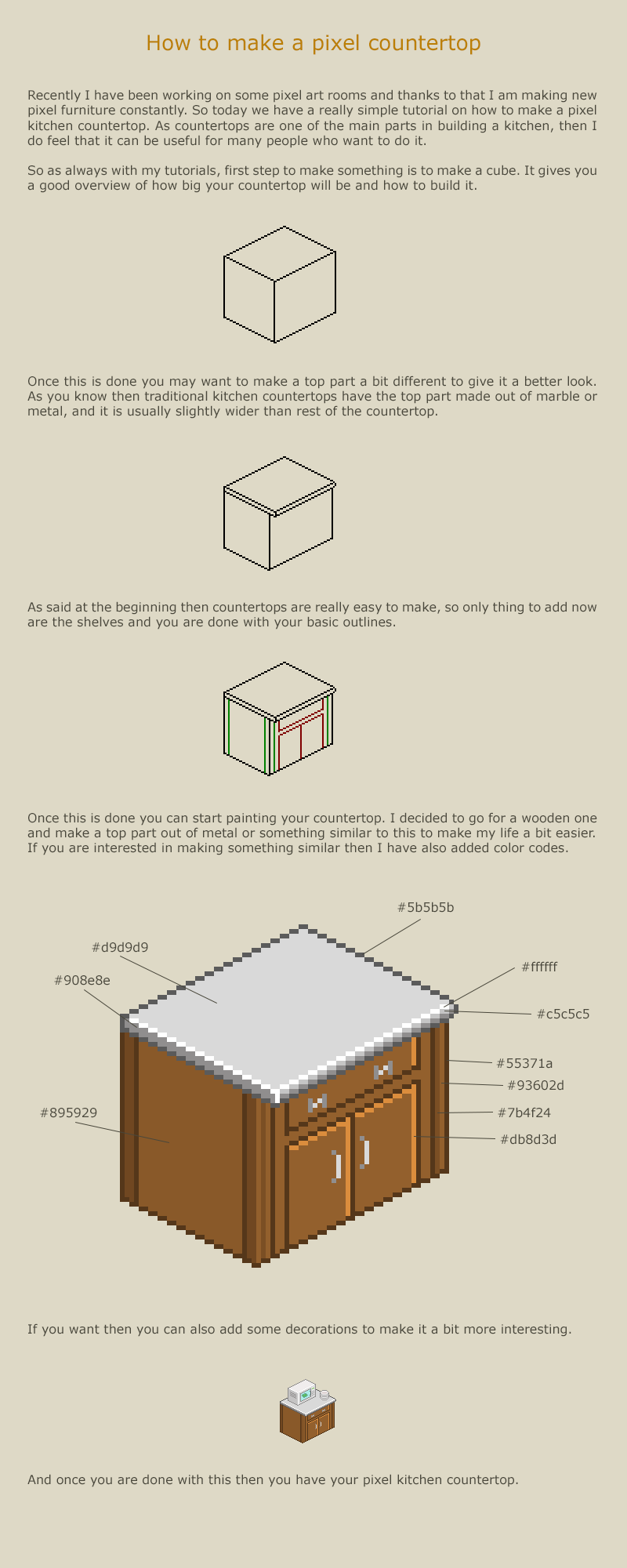 How to make a pixel countertop