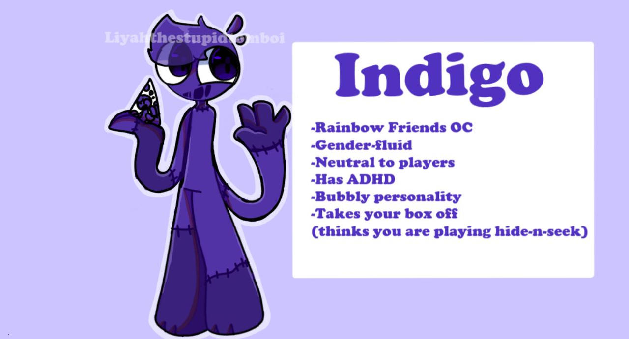 Indigo and Violet (Rainbow Friends Ocs) by TheCassowaryCookie on