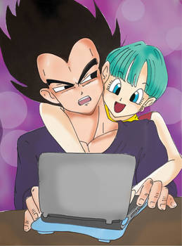 Vegeta y bulma coloreado