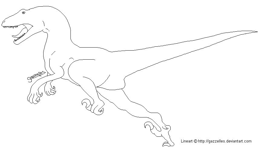 Red Raptor Outline Free Raptor Lineart by Gazzelles on DeviantArt