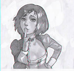 Bioshock Infinite's Elizabeth pencil sketch