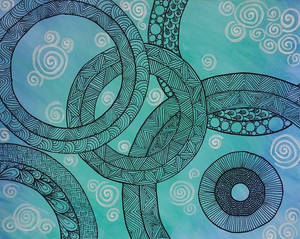 Watercolour Zentangle Abstract #13