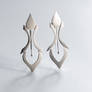 Art Nouveau Silver Earrings -- Fleur de Lys