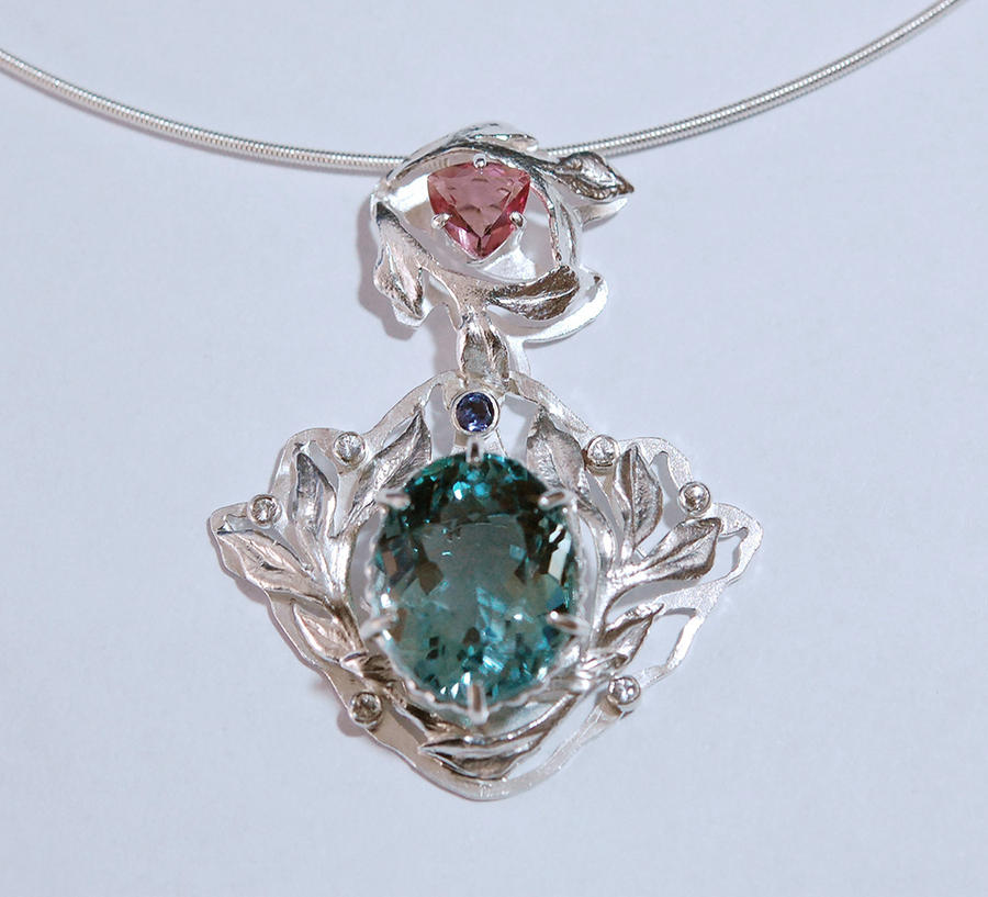 Green Amethyst Prasiolite Multi Gemstone Necklace by WearableByDesign