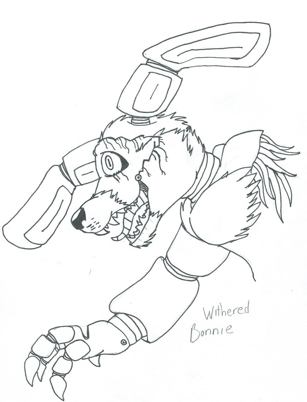 Withered Naf Sketch Coloring Page.