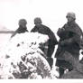 German soldiers in the snow in Russia
