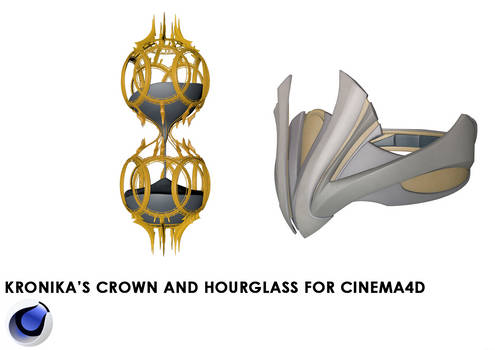 Kronika's crown and hourglass 3D model