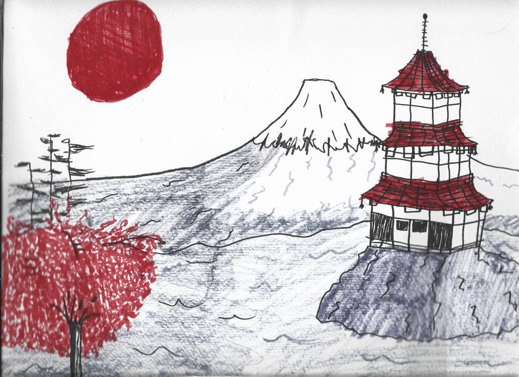 Japanese Landscape for my school assignment by CubeyTheOne on DeviantArt