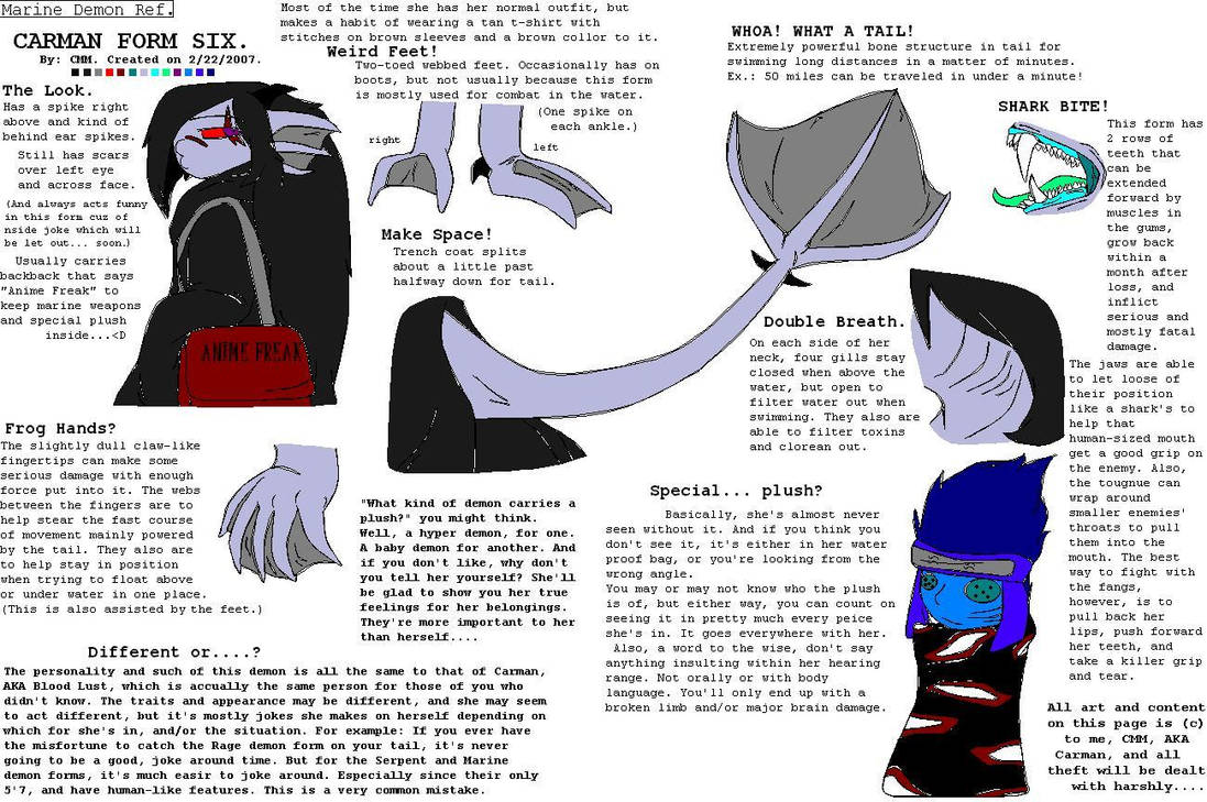 Demon Reference Sheet Marine Demon Reference Sheet. by CarmanMM-Dirda on DeviantArt