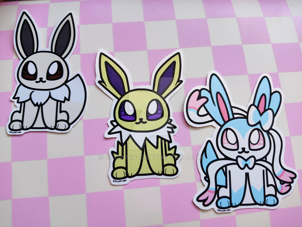 Eeveelution stickers pt 1 shinies! by Chumimi420 on DeviantArt