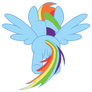 Rainbow Dash flying, rear view