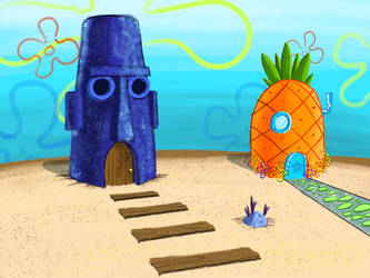 SpongeBob and Squidward's houses by Sanctuary99